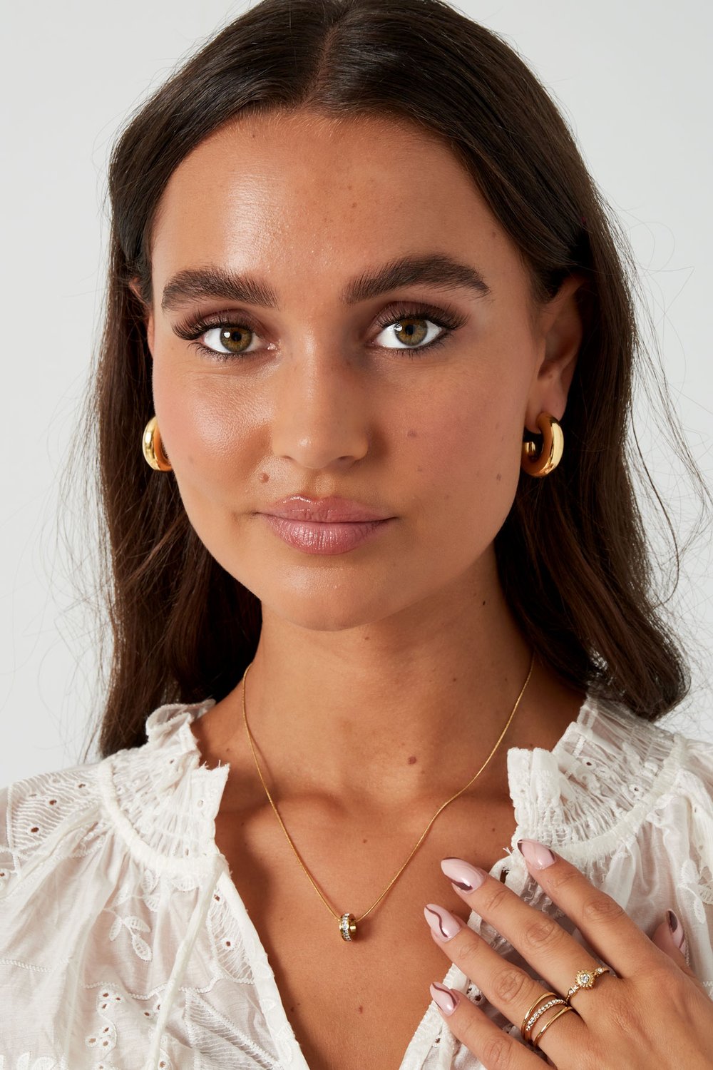 Earrings aesthetic basic half moon - Silver Color color h5Picture2